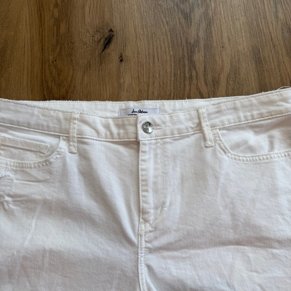 NWT SAM EDELMAN The Derby Bermuda White Denim Shorts Size 32‎ - Picture 3 of 7